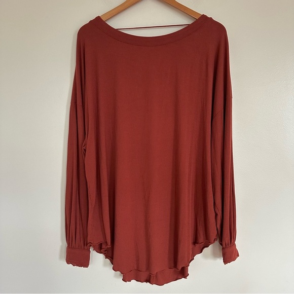 Free People Oversized Knit Long Sleeve Top Size Medium - Picture 3 of 14